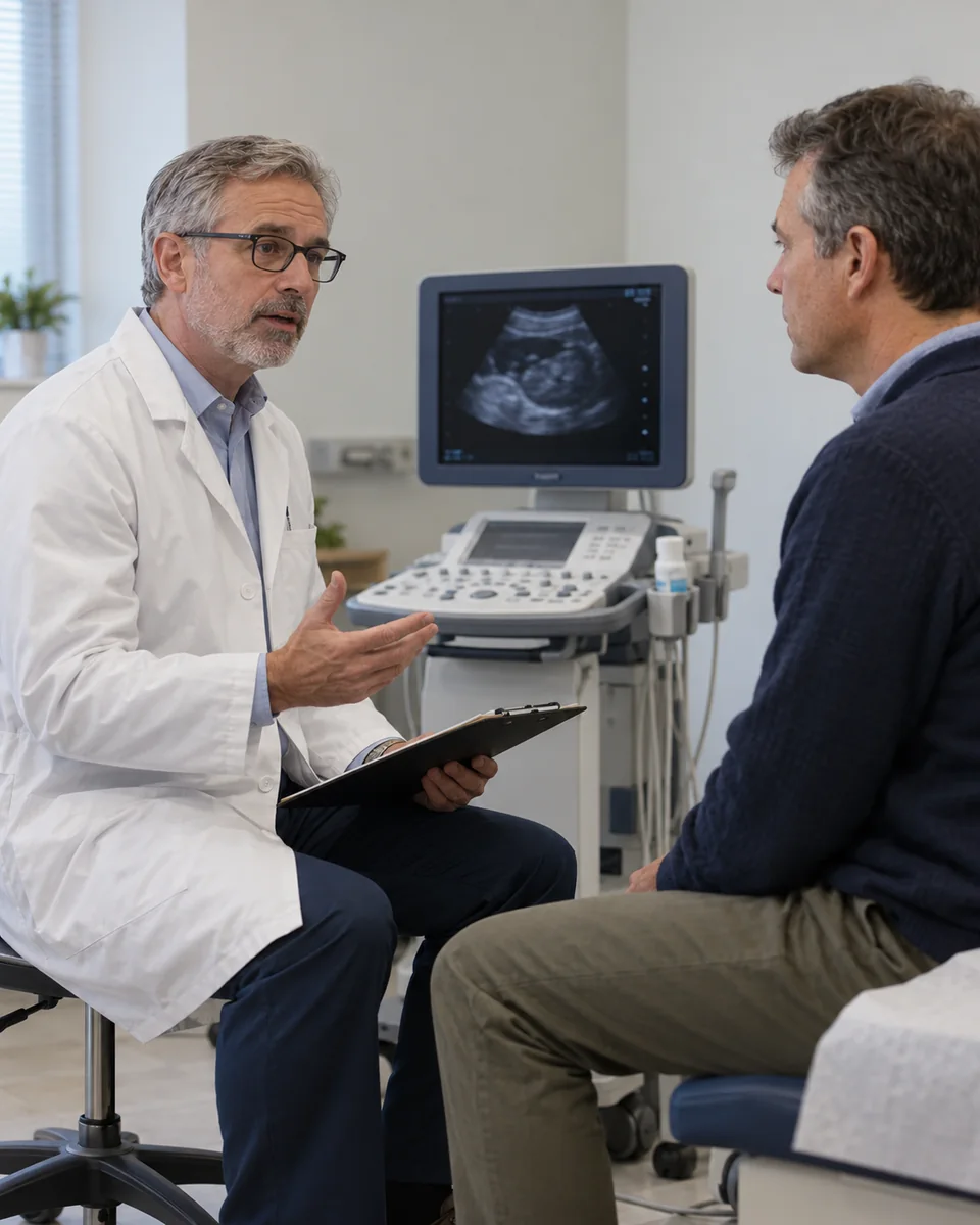 Valoración con ultrasonido antes de una biopsia renal